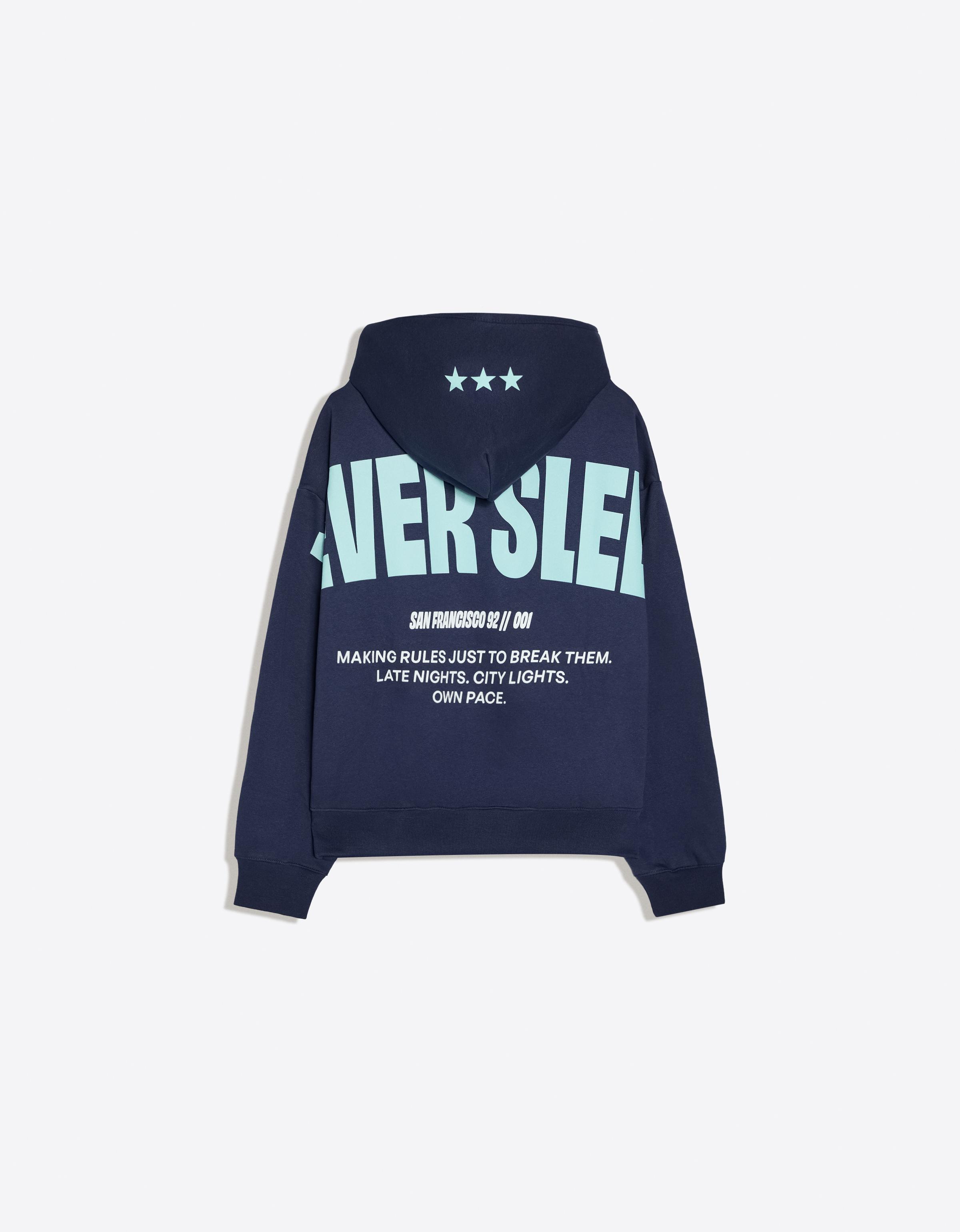 Hooded print sweatshirt — Navy