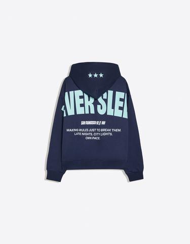 Hooded print sweatshirt — Navy 6