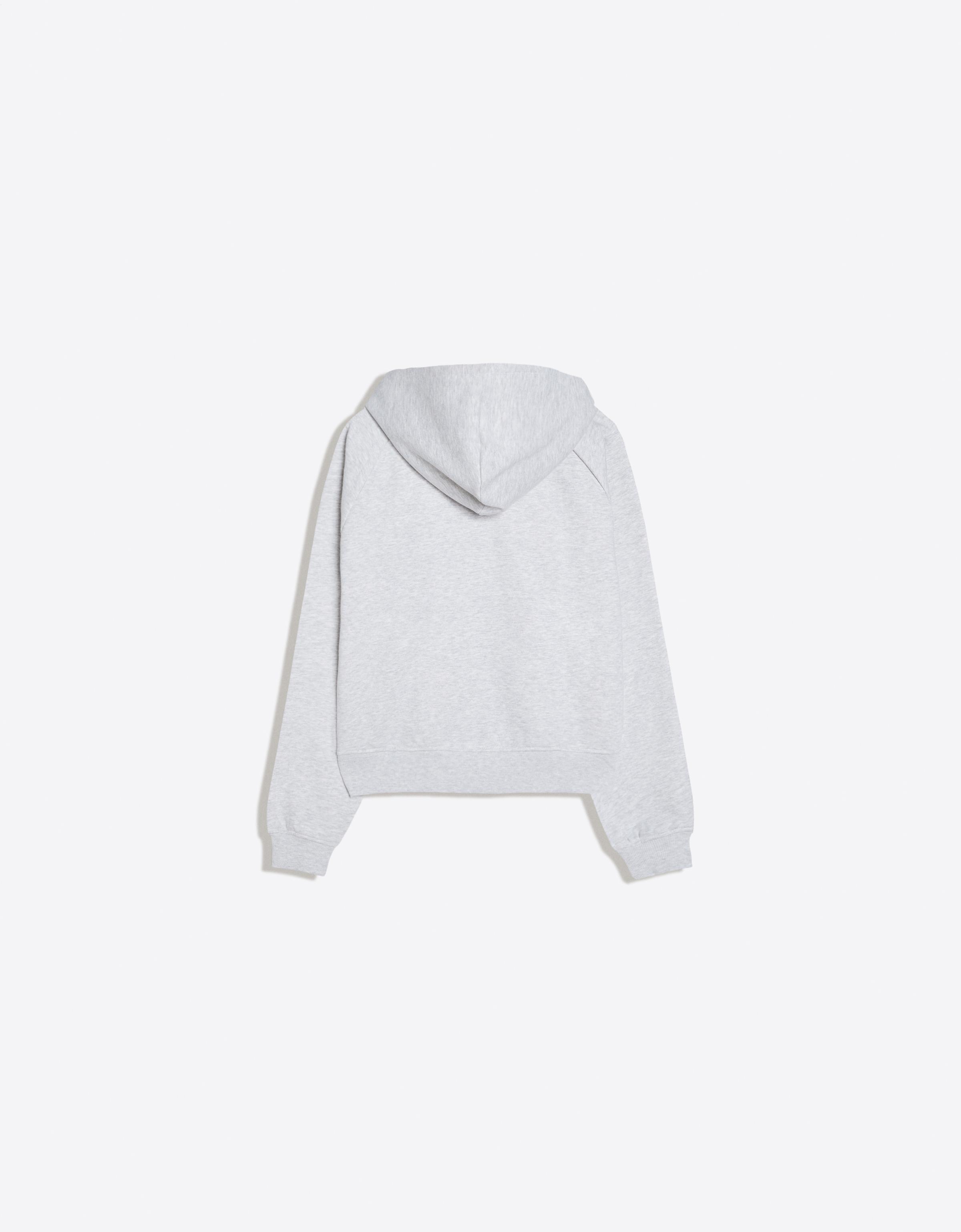 Zip-up plush hooded jacket — Grey