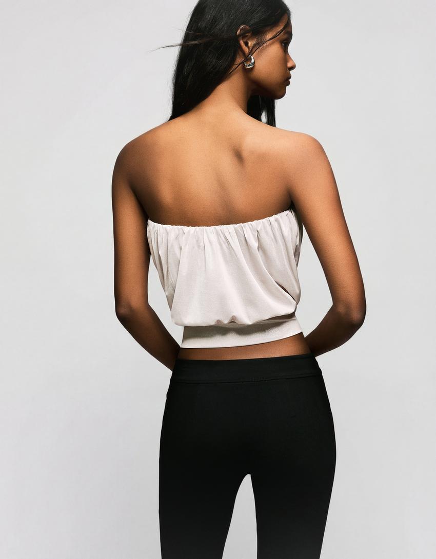 Balloon bandeau top-Cream