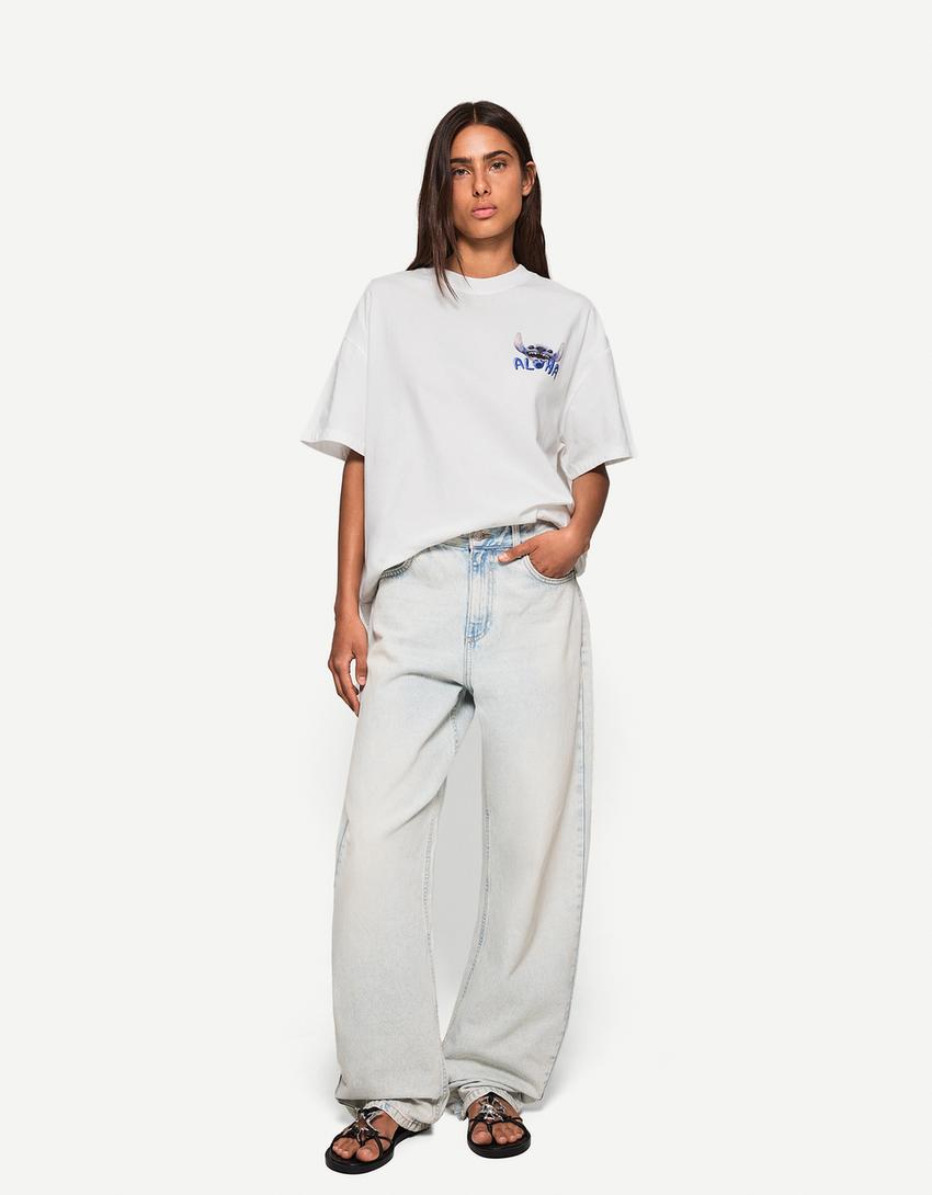 Lilo & Stitch short sleeve T-shirt-Off white