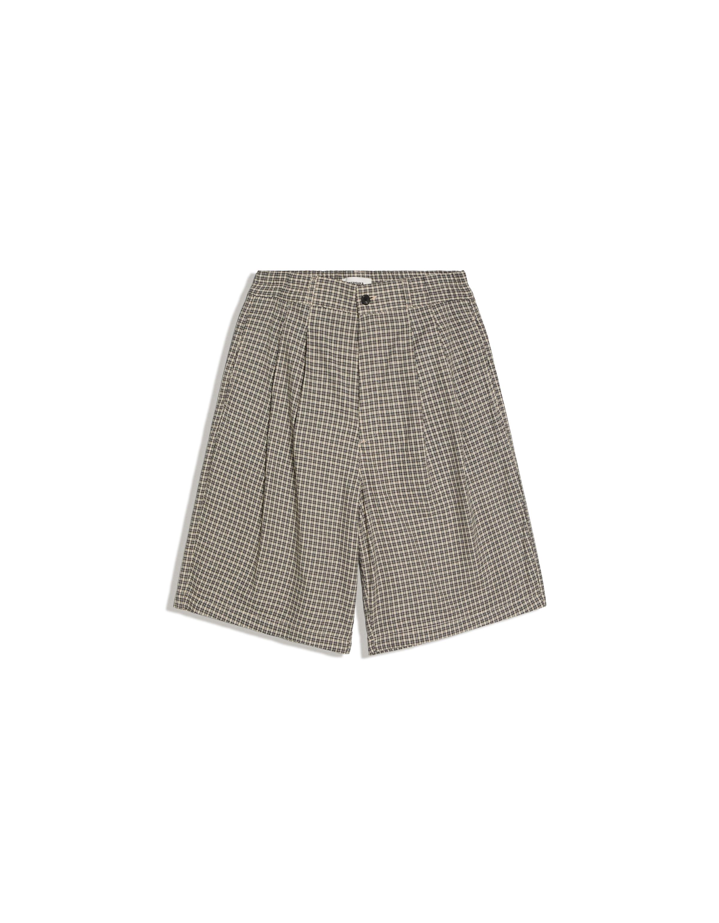 Checked baggy Bermuda shorts