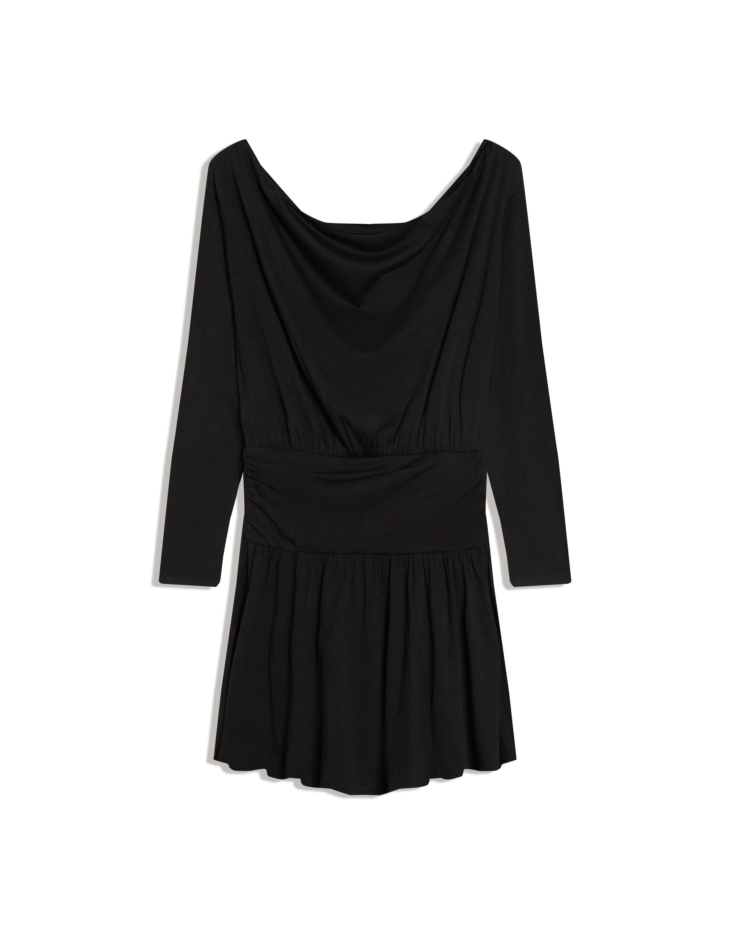 Kemerli uzun kollu mini elbise - Görsel 44