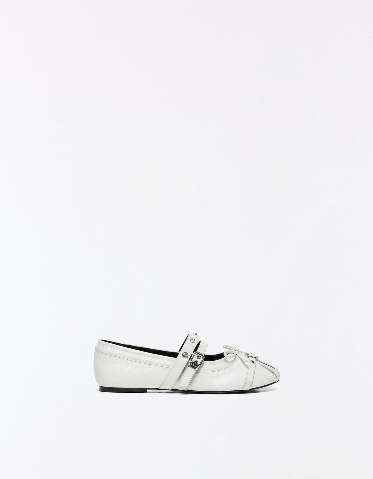 Studded ballerinas — WHITE