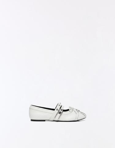 Studded ballerinas — WHITE 1
