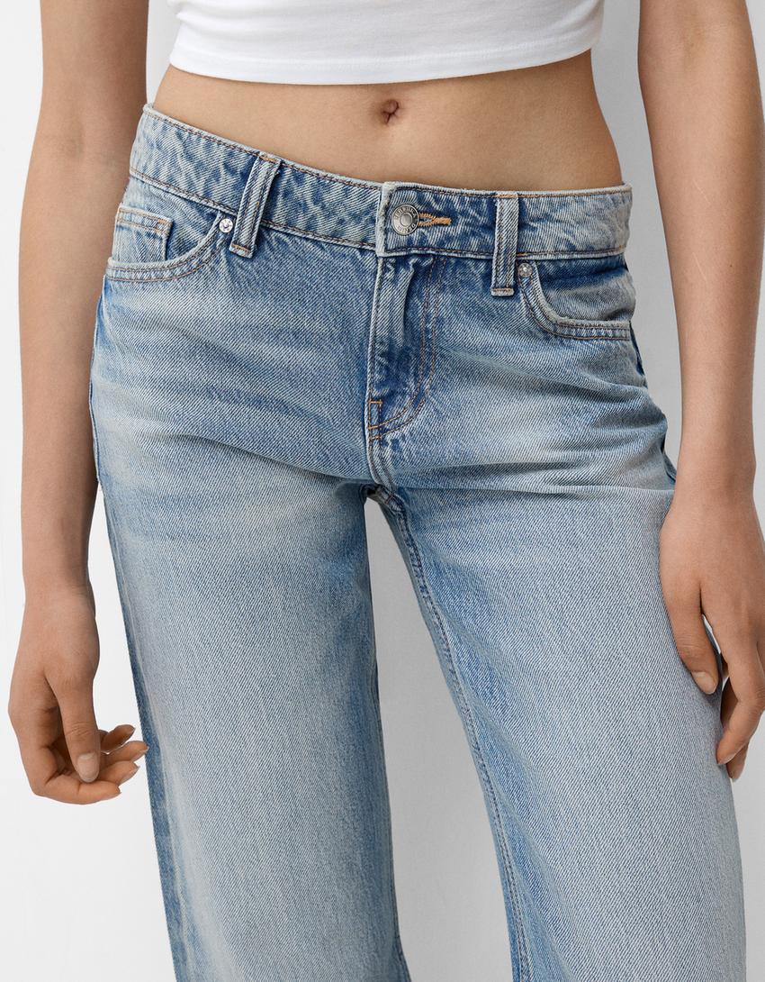 Jean regular taille basse-Bleu lavé-5