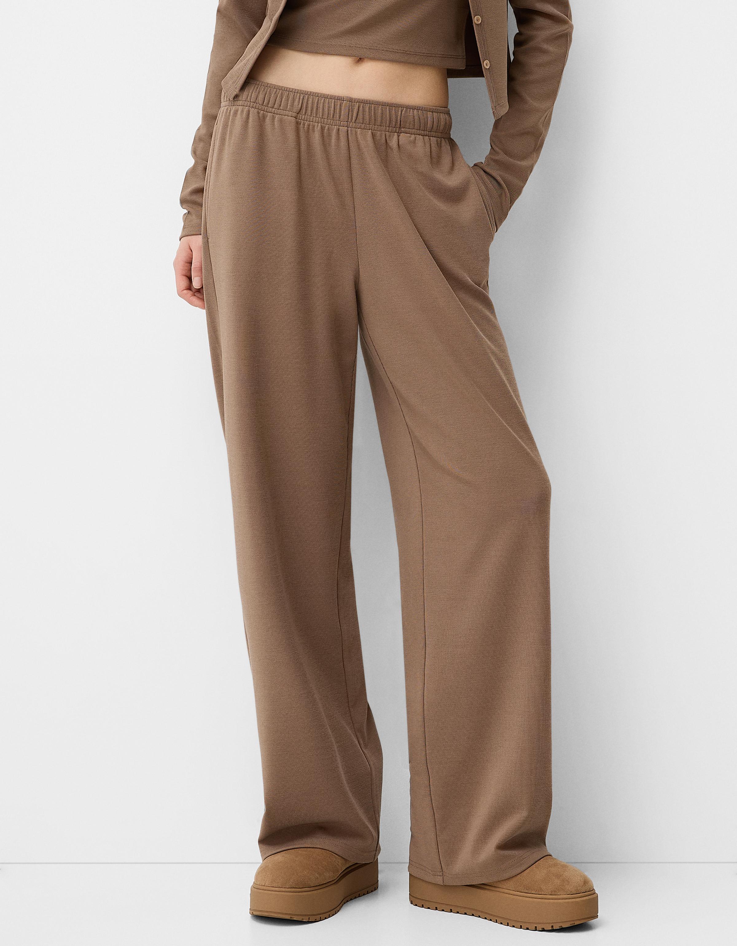 Bershka Gerade Hose Damen Xl Camel