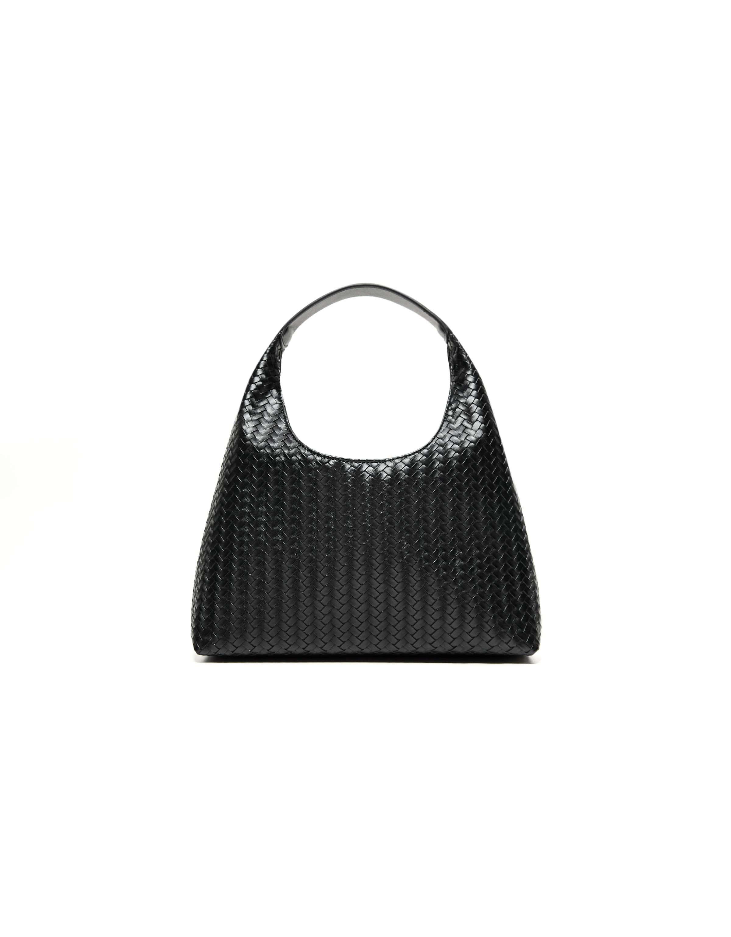 Woven bucket bag — Black