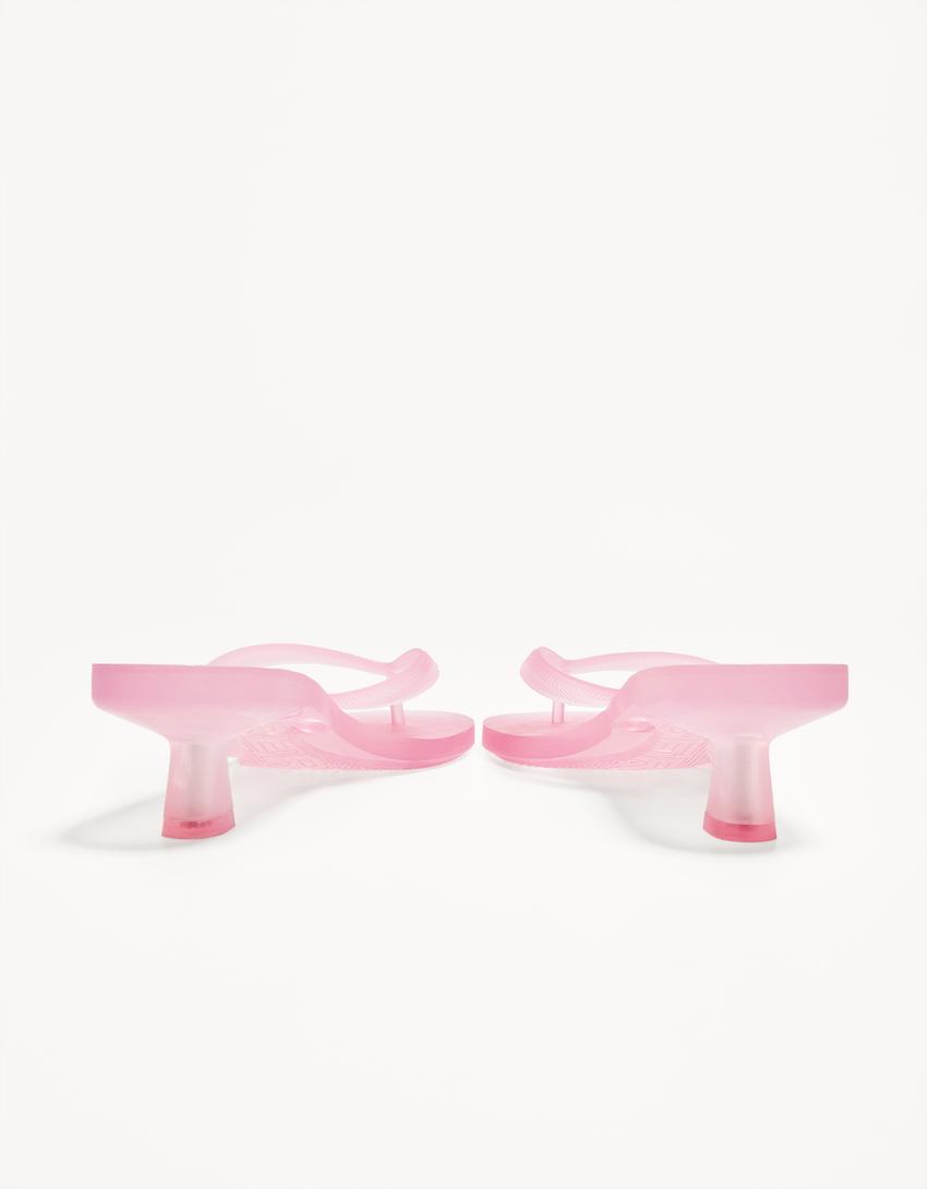 Jelly sandalen met hak-Roos-2