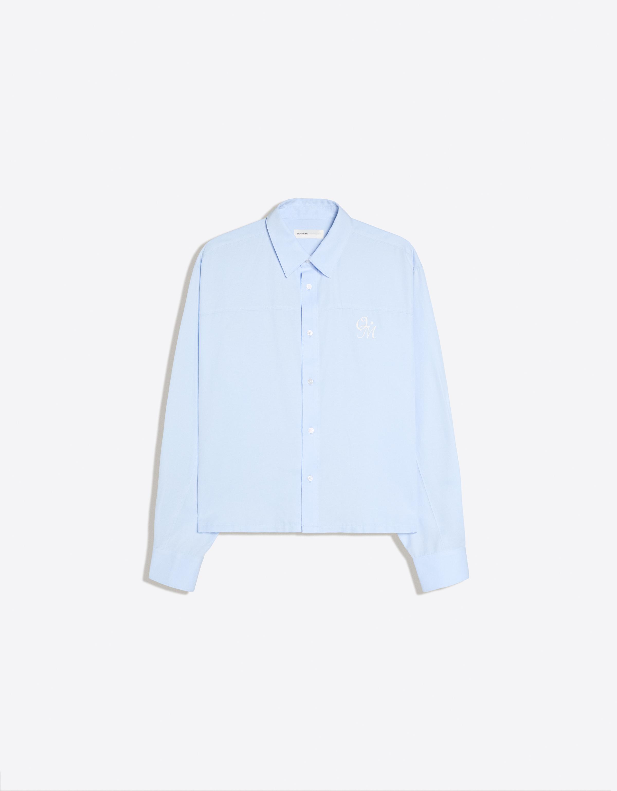 Long sleeve print shirt — Light blue