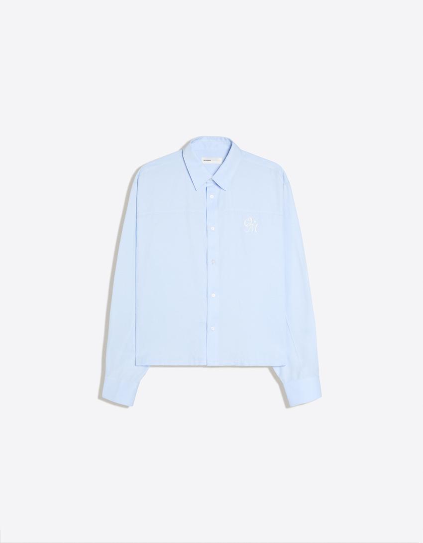 Langarmhemd mit Print-Hellblau
