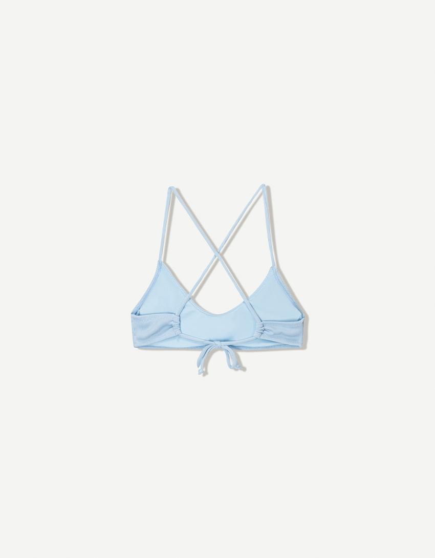 Textured bikini top-Blue-4