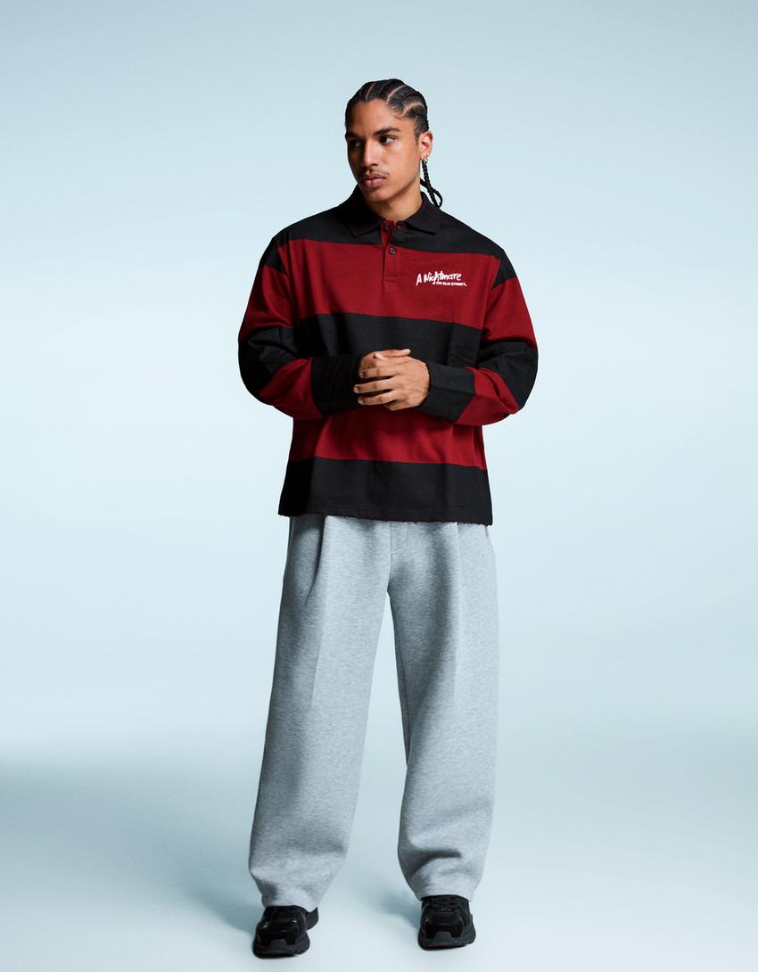 Polo-Sweatshirt Nightmare on Elm Street-Rot