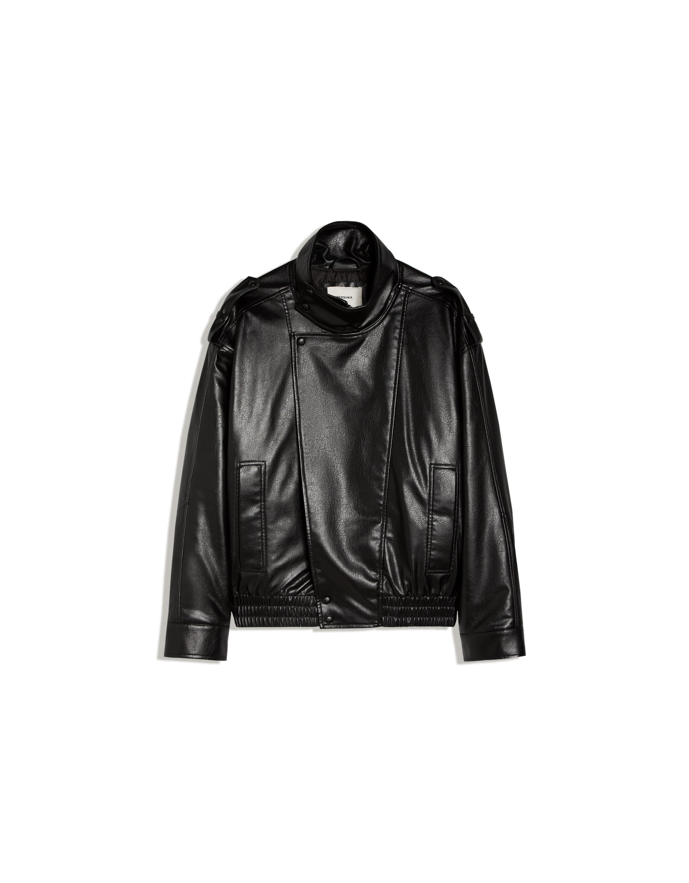 Leather effect jacket — Black