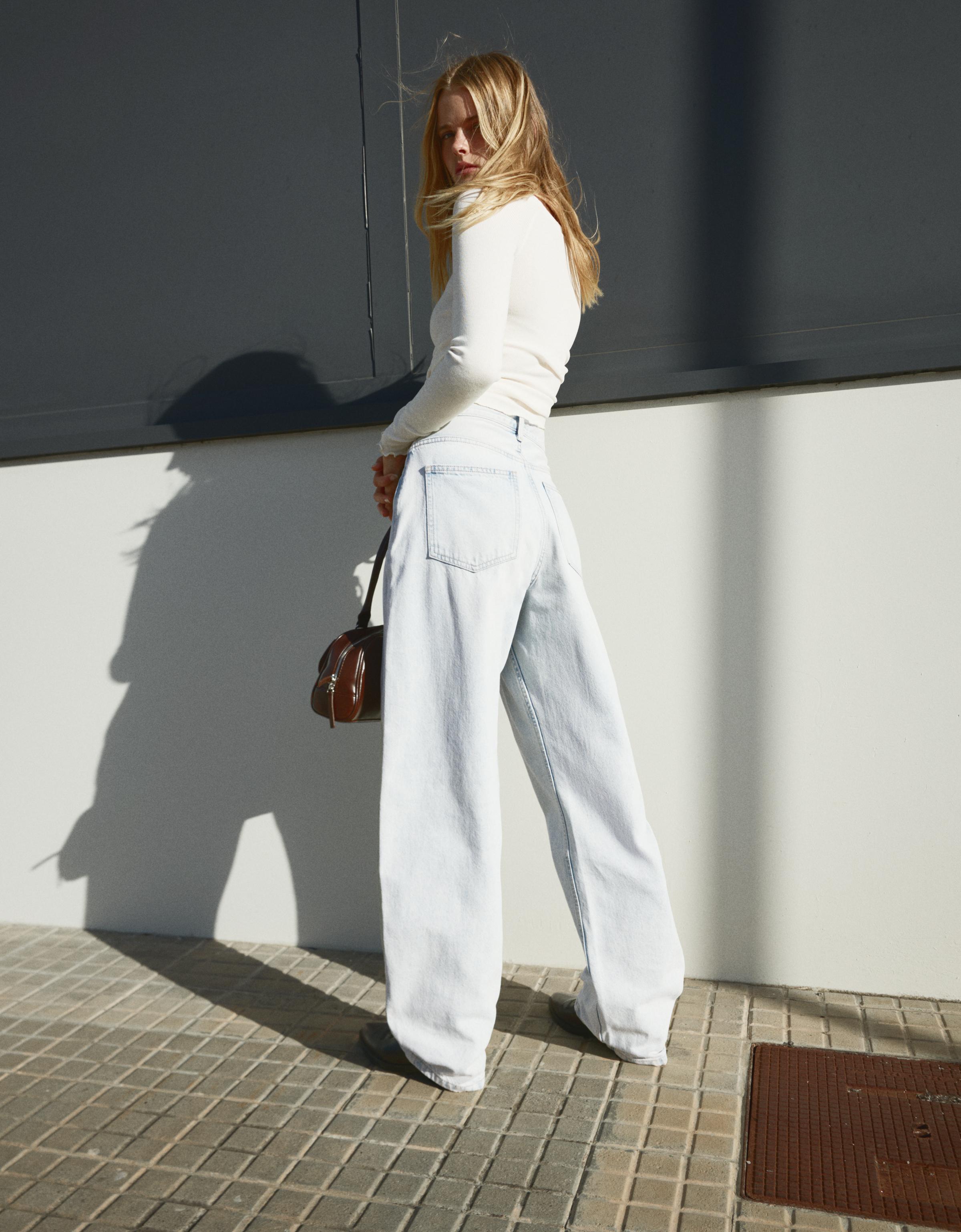 Yüksek bel geniş paça barrel fit jean - Görsel 96