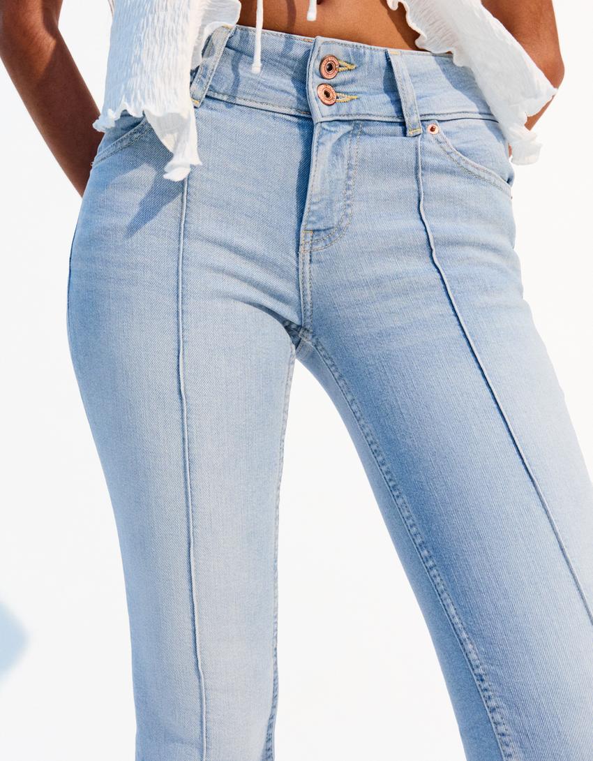 Low-rise boot-cut jeans-Light blue-1