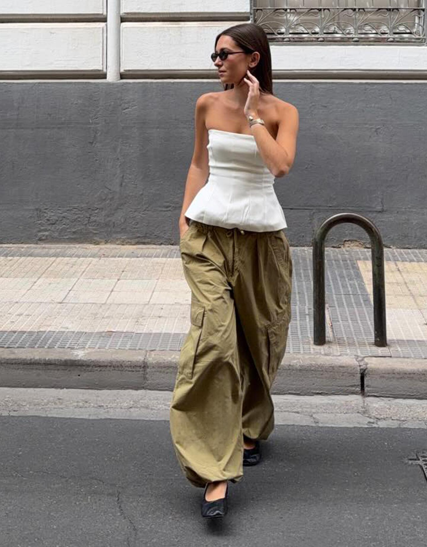 Bershka Top Bustier Lazo Espalda Mujer Blanco
