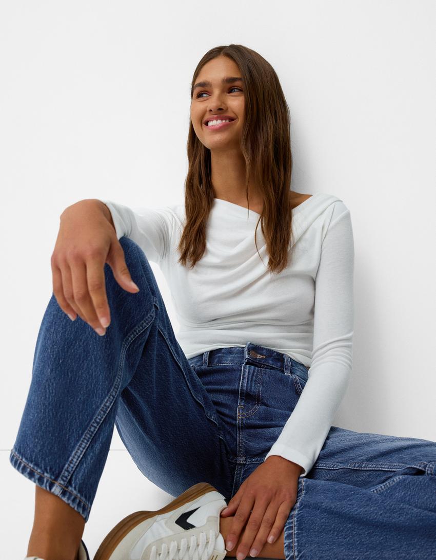 Wide-leg ’90s jeans-Blue-3