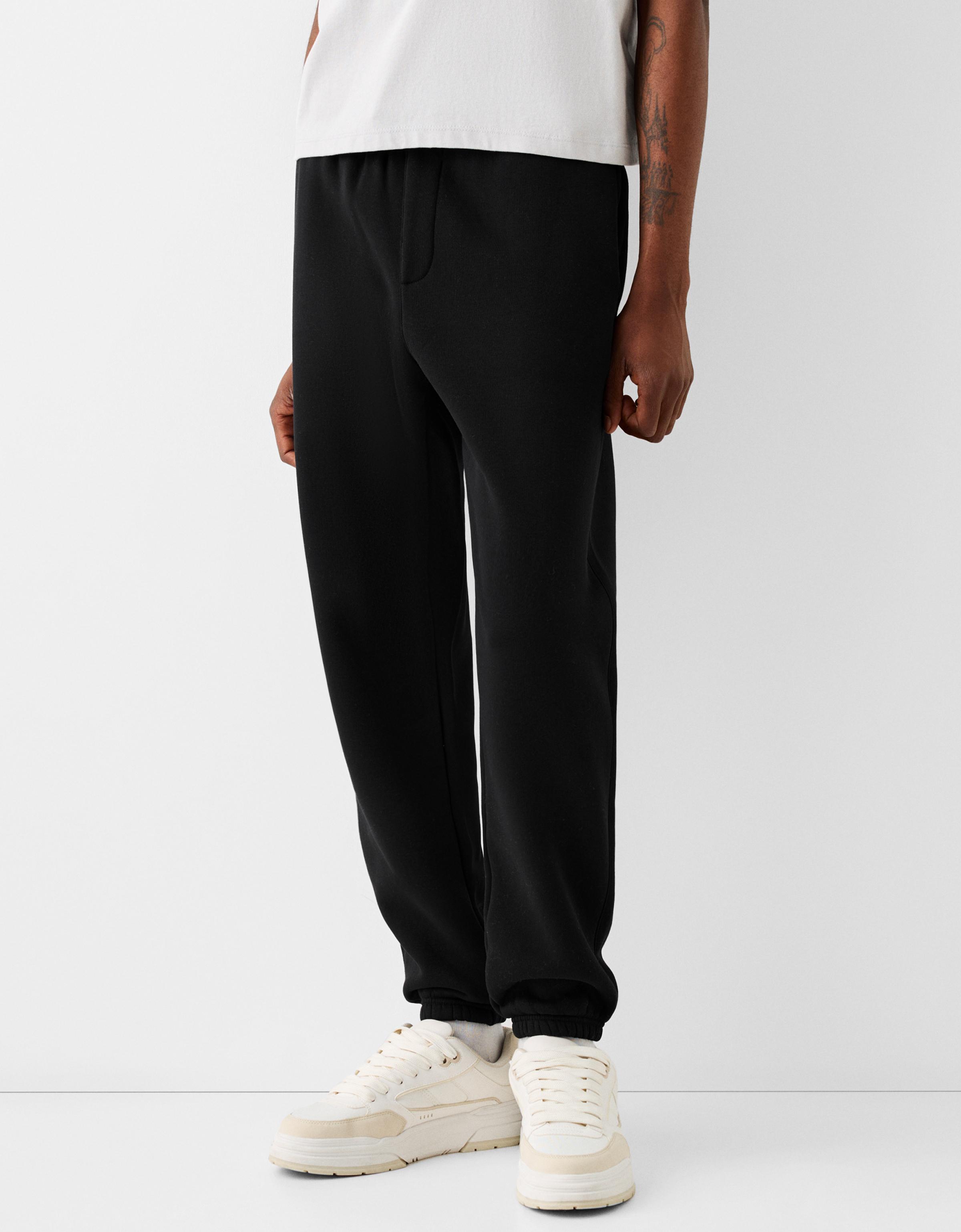 Bershka Joggerhose Aus Plüsch Herren Xl Schwarz