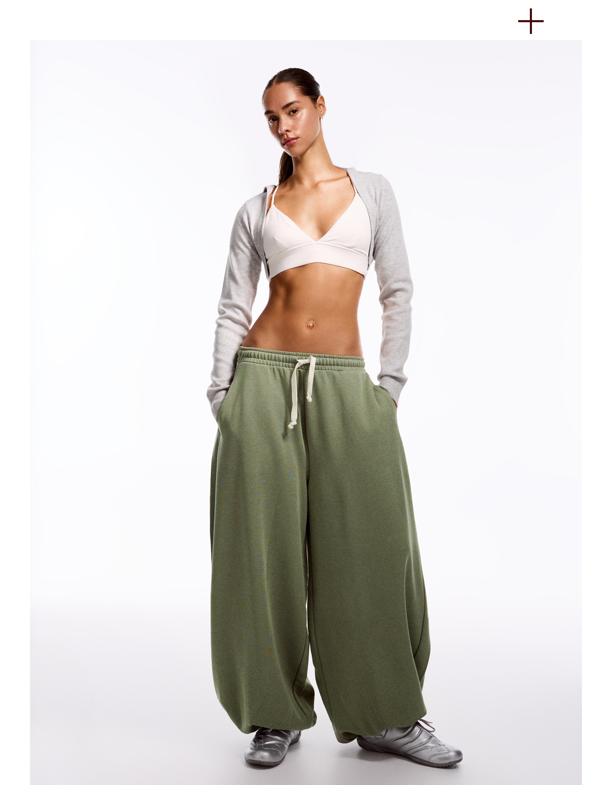 Balloon fit şardonlu pantolon - Görsel 17