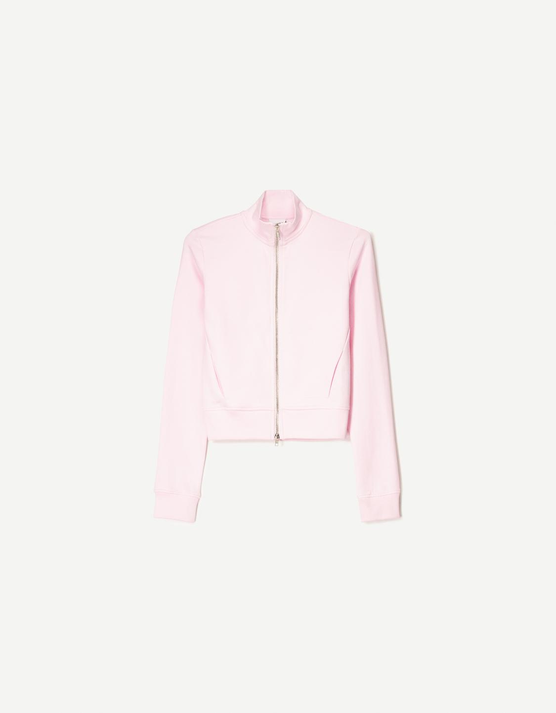 High neck sweatshirt with zip