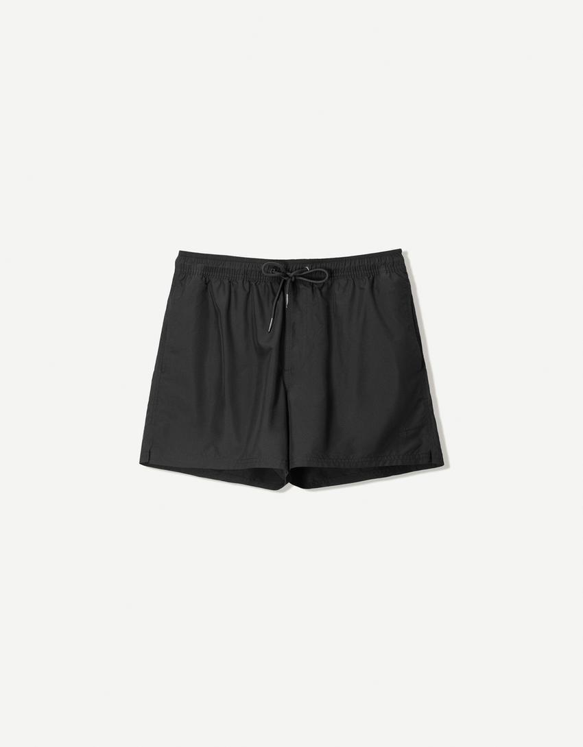 Plain swimming trunks-Black