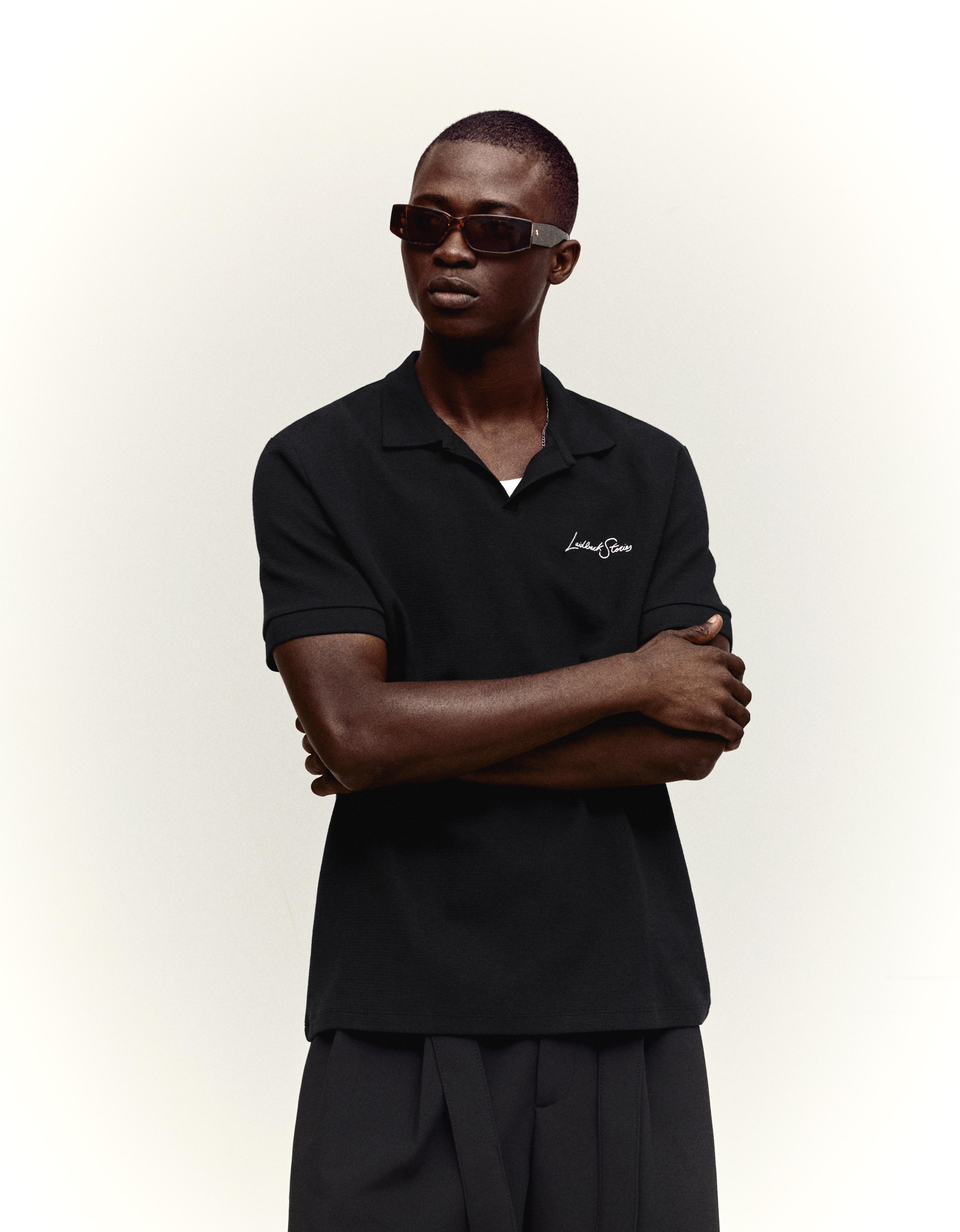 Polo Manches Courtes Brodé S Noir