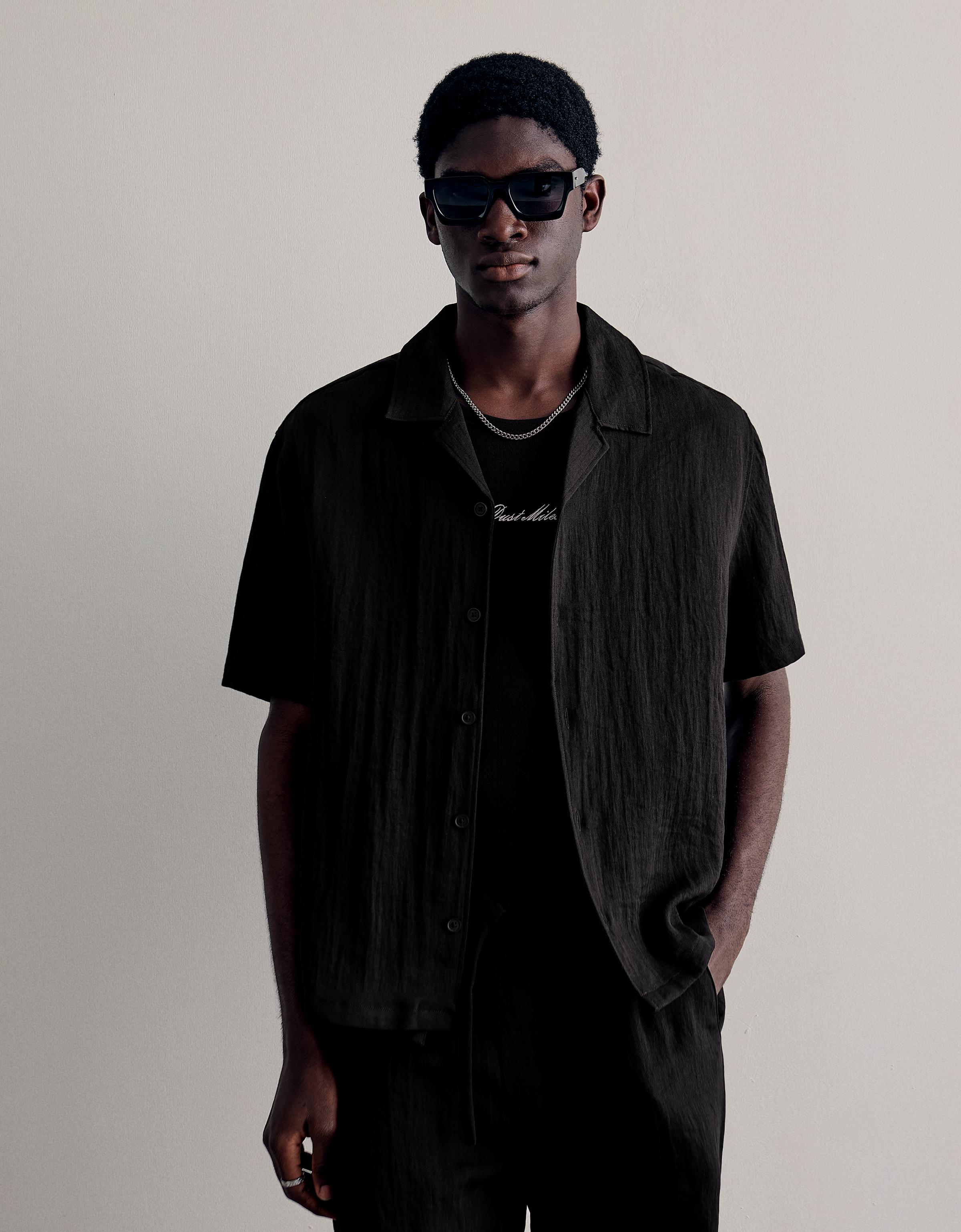 Rustic short sleeve shirt — Black