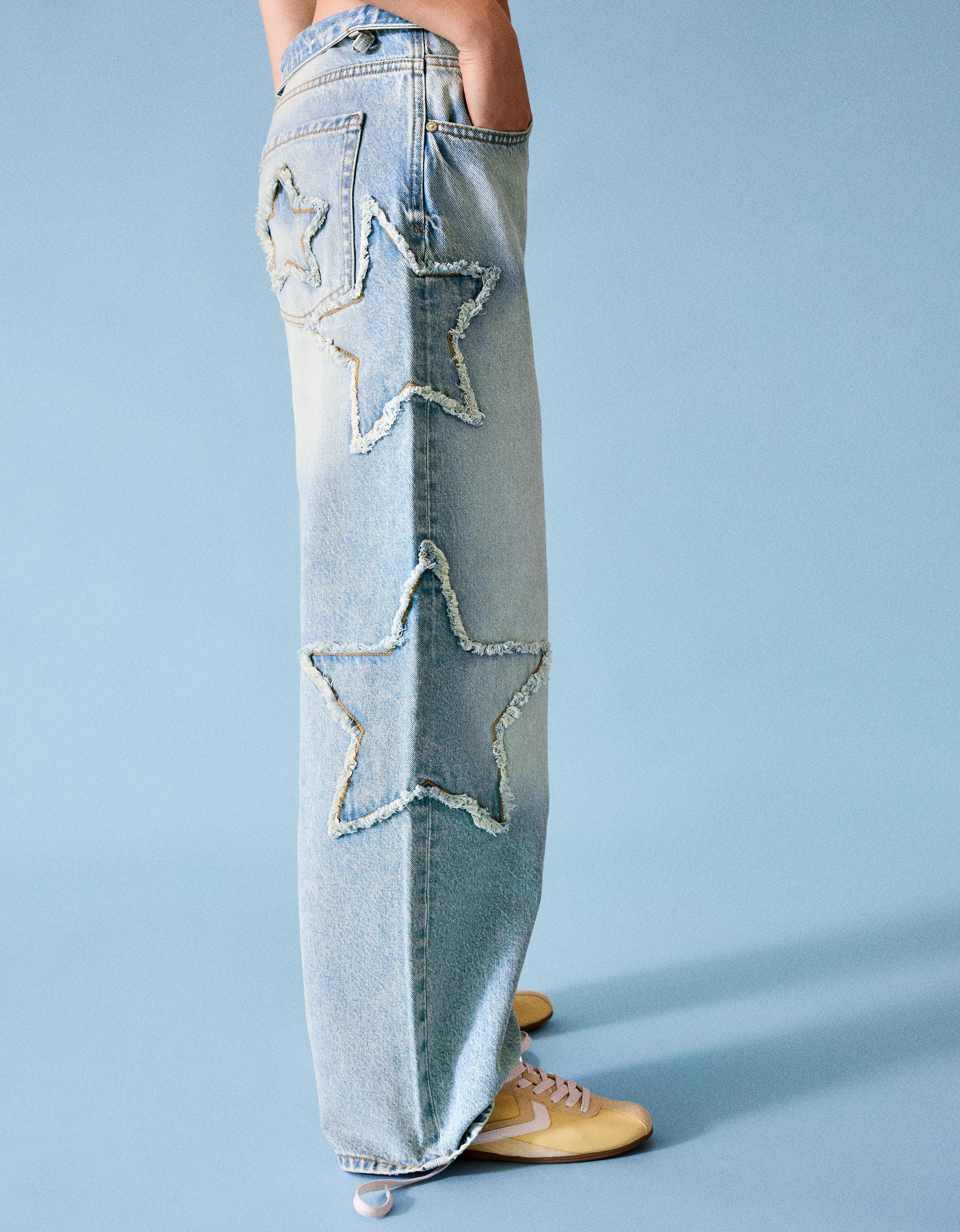 Yıldız detaylı düşük bel boyfriend jean - Görsel 24