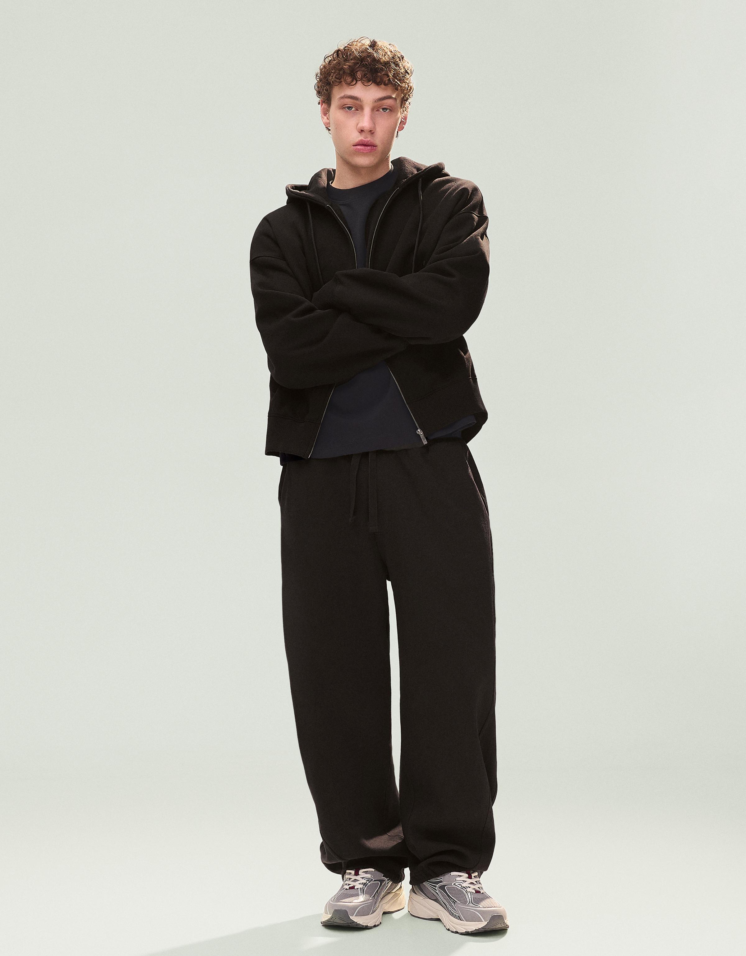 Pantalón Balloon Interlock Hombre M Negro