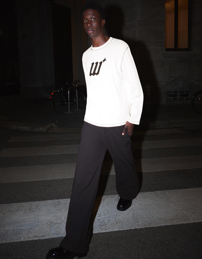 Pantalons flare tailored fit-Negre