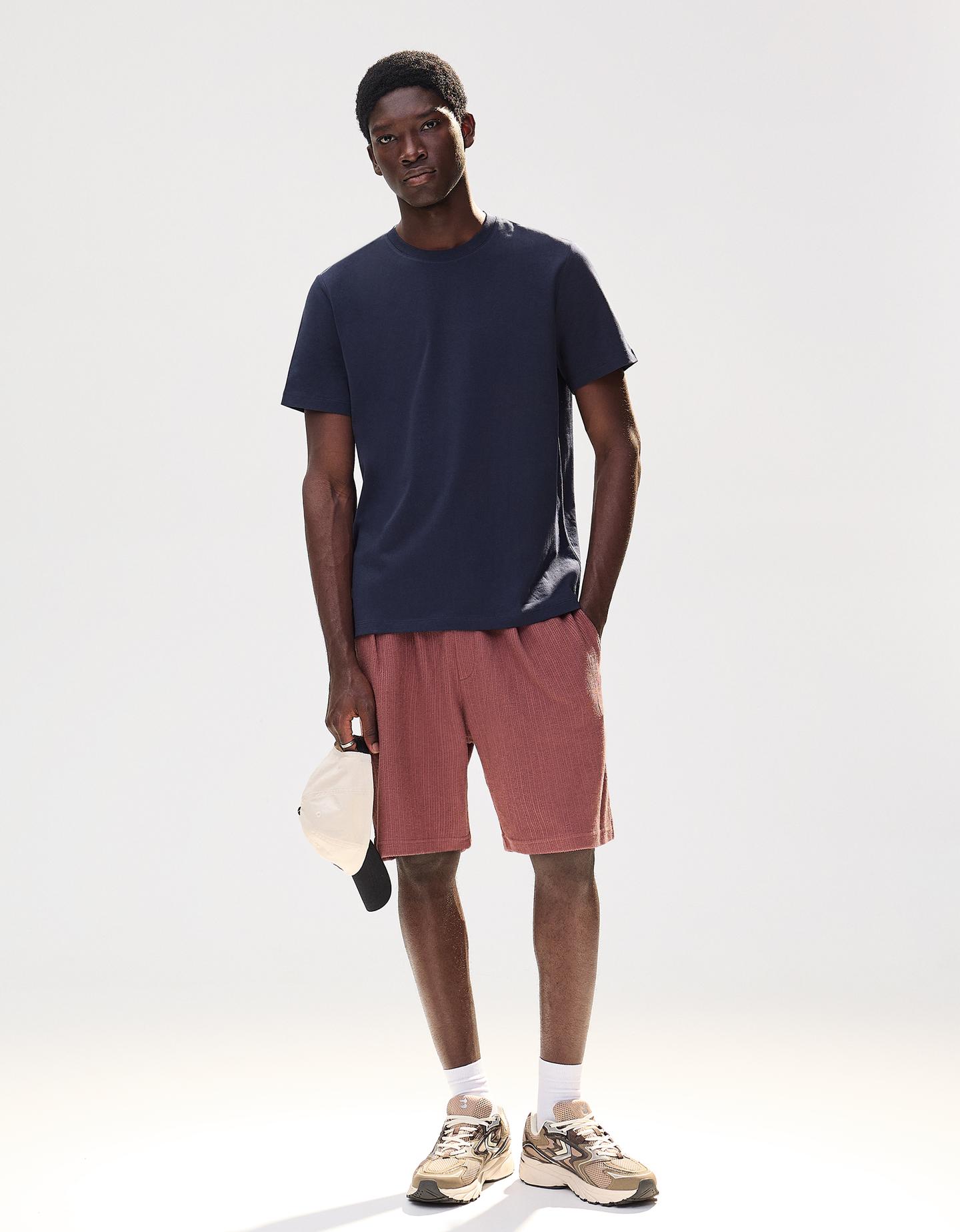 Bershka Bermuda In Felpa Testurizzata Uomo L Porpora