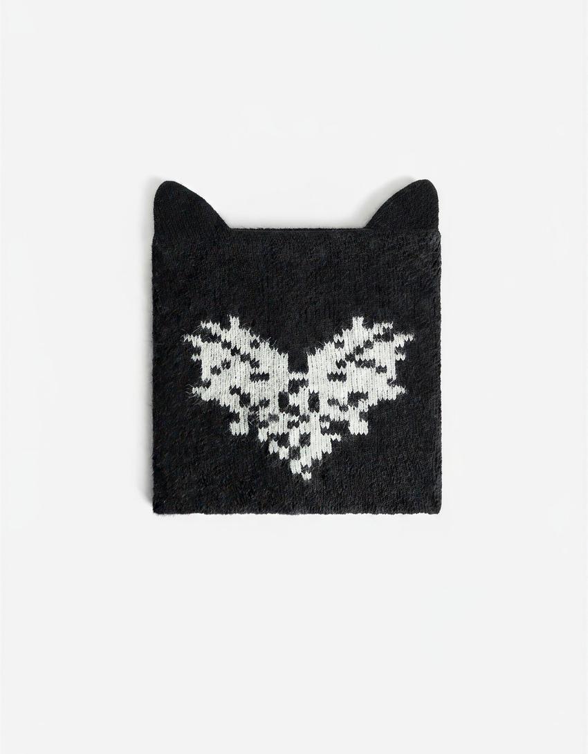 Шапка с принтом-Черный