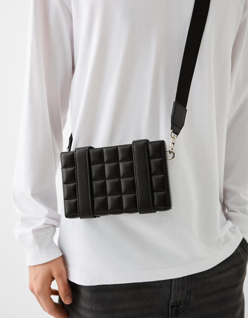 Minaudière rigide à bandoulière-Noir-3