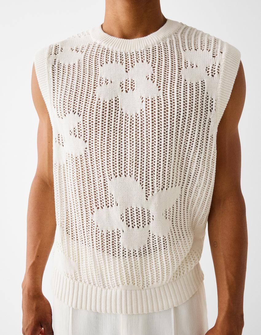 Colete estrutura rendilhado-Branco-2