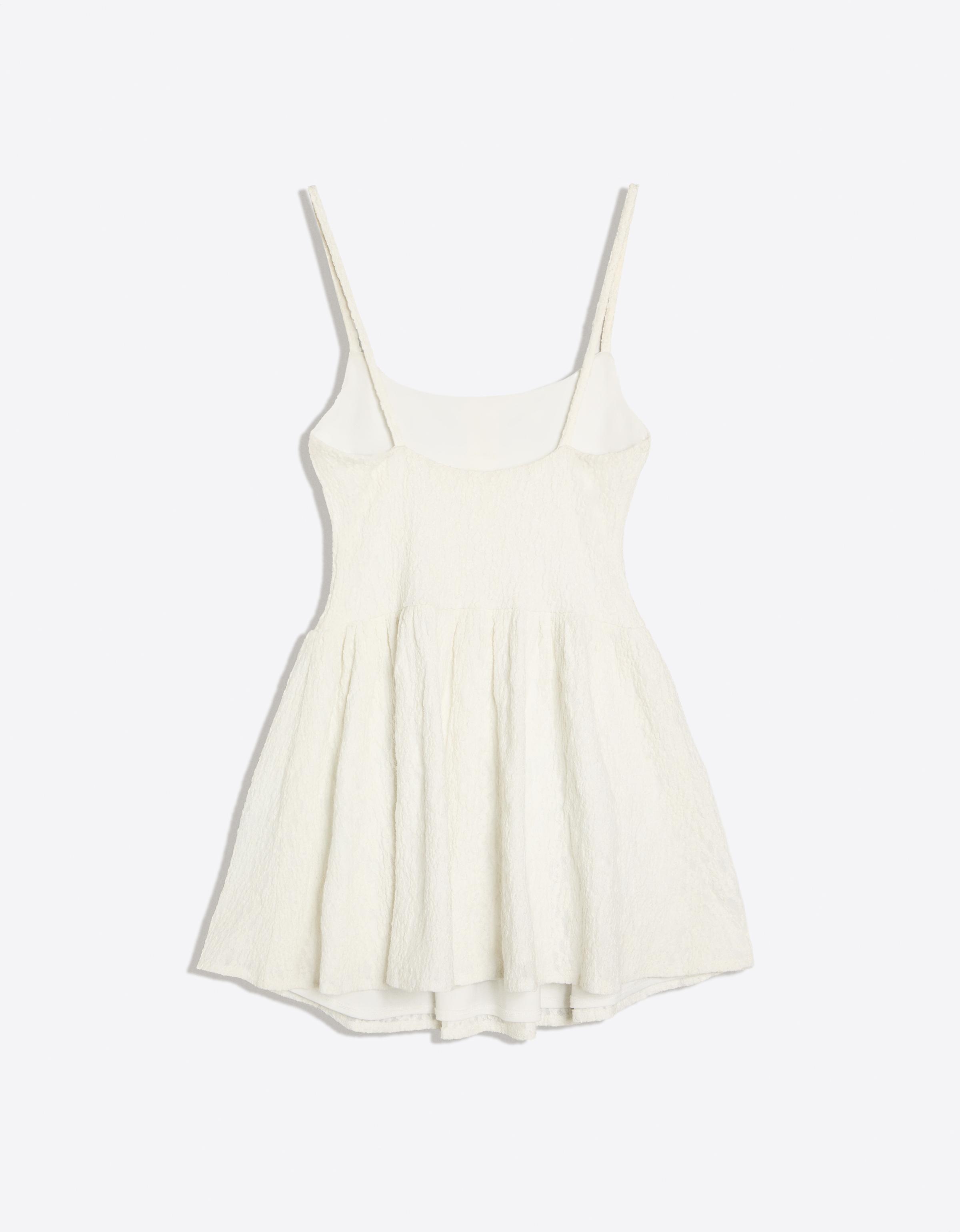 Rustic corset mini dress — Off white