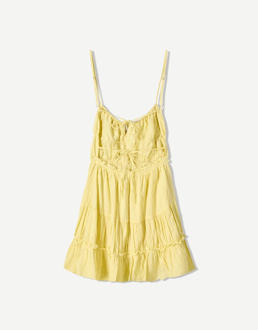 Vestido mini vuelo-Verde