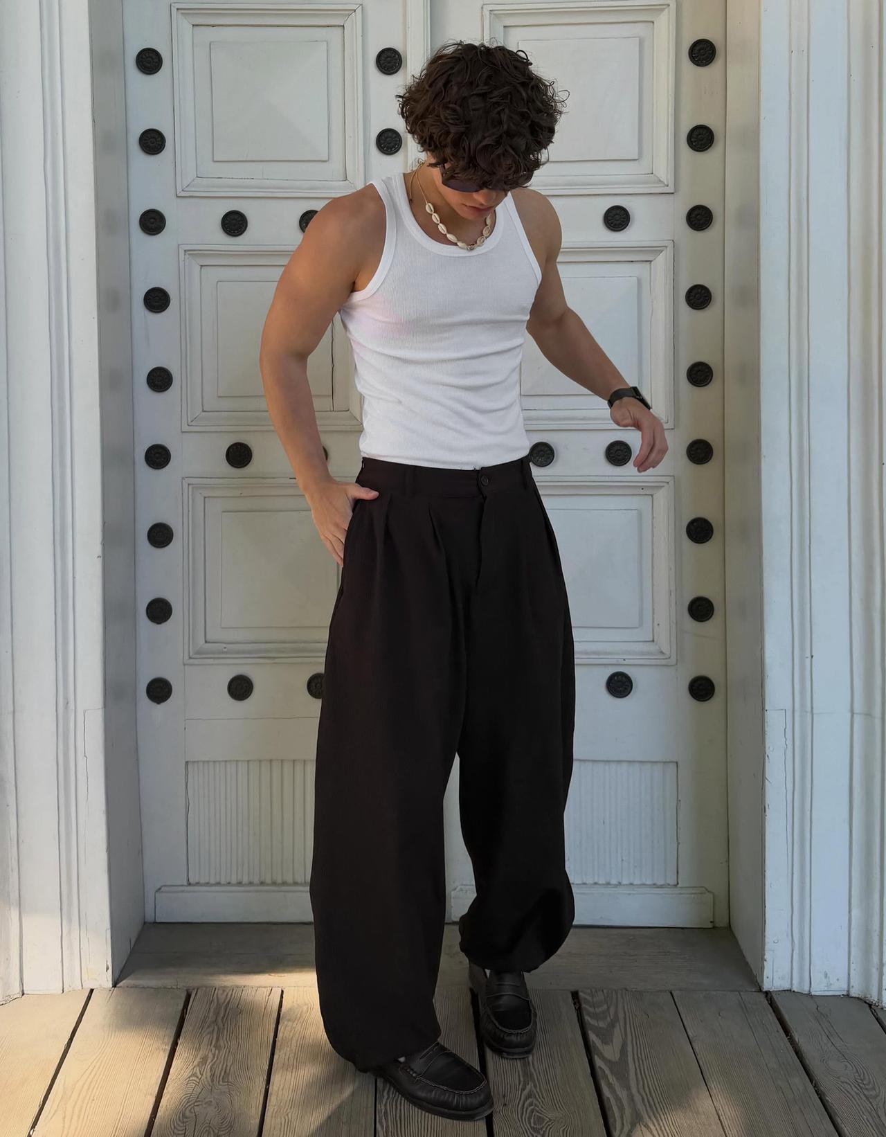 Ribbed sleeveless T-shirt — White