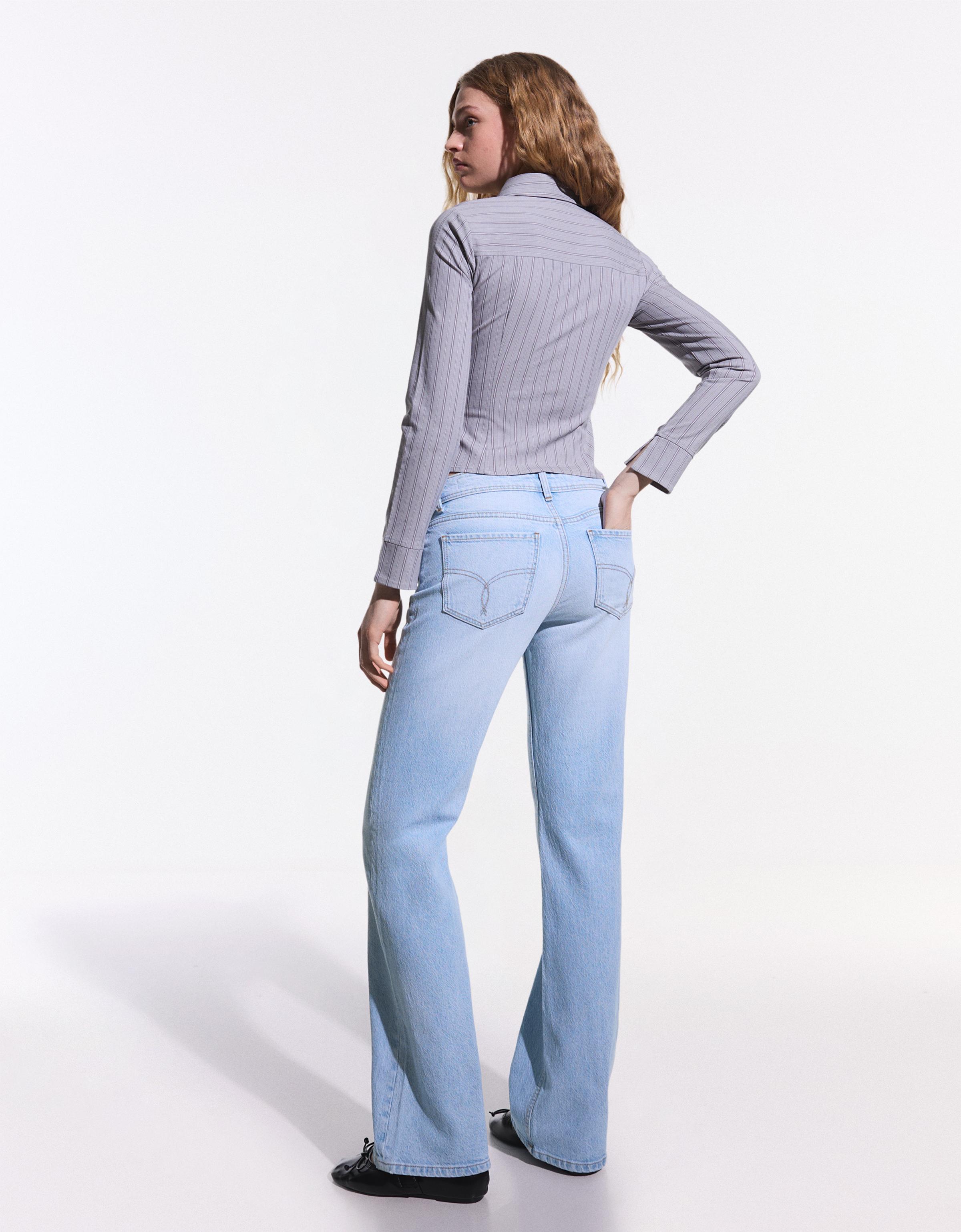 Low-rise boot-cut jeans
