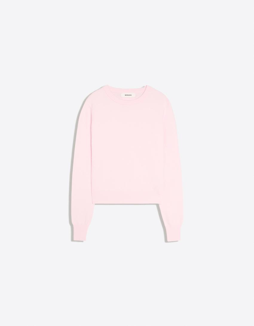 Round neck jumper-Pink