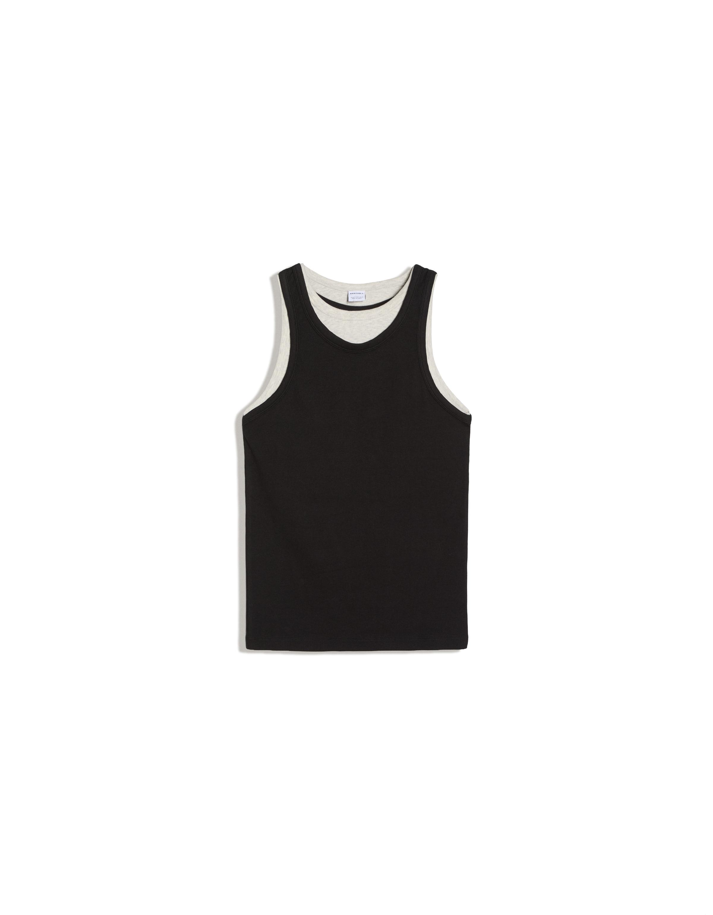 Double strap vest top — Black