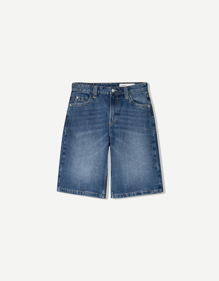 Short denim baggy-Azul