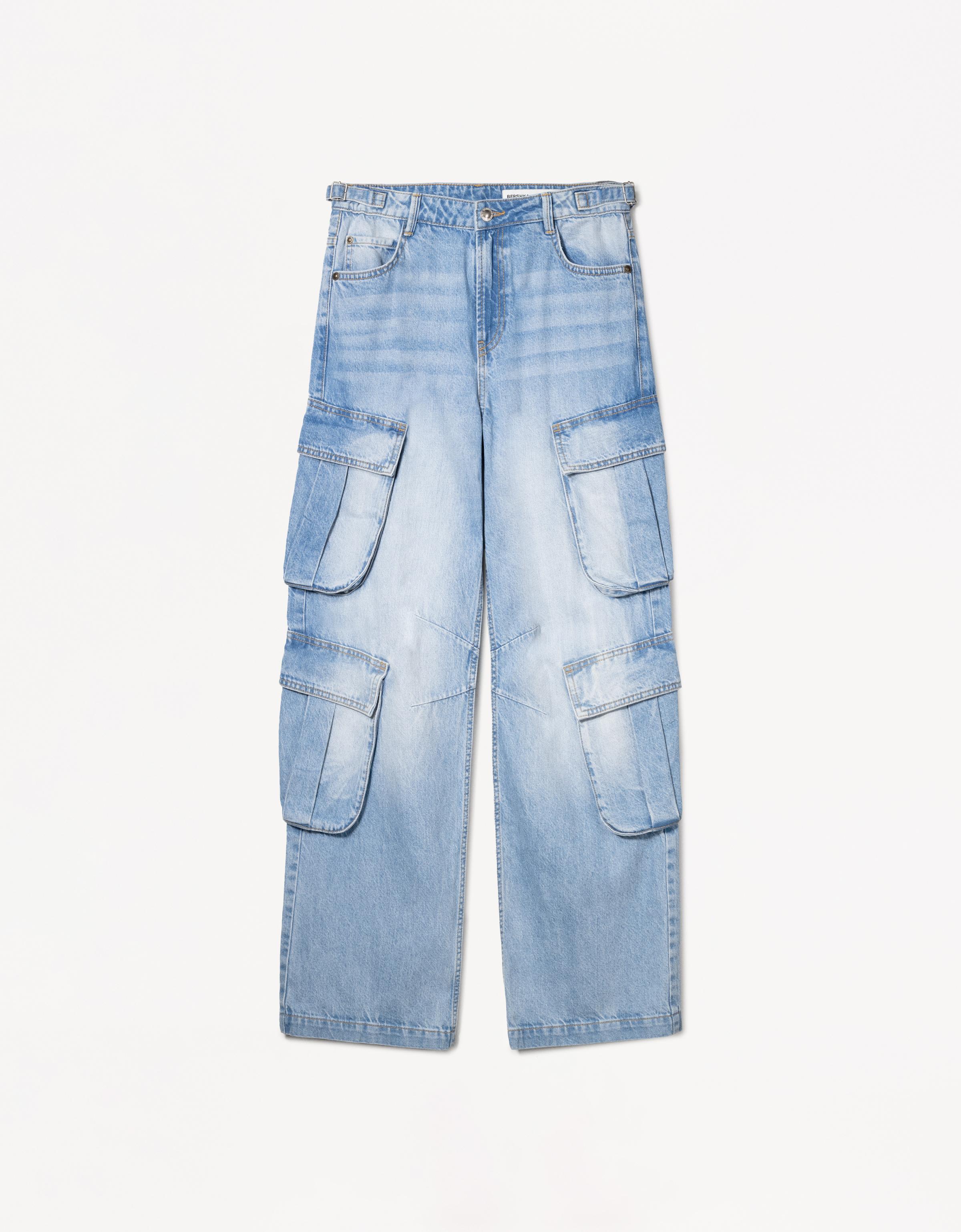 Multi-pocket cargo jeans - Women | Bershka