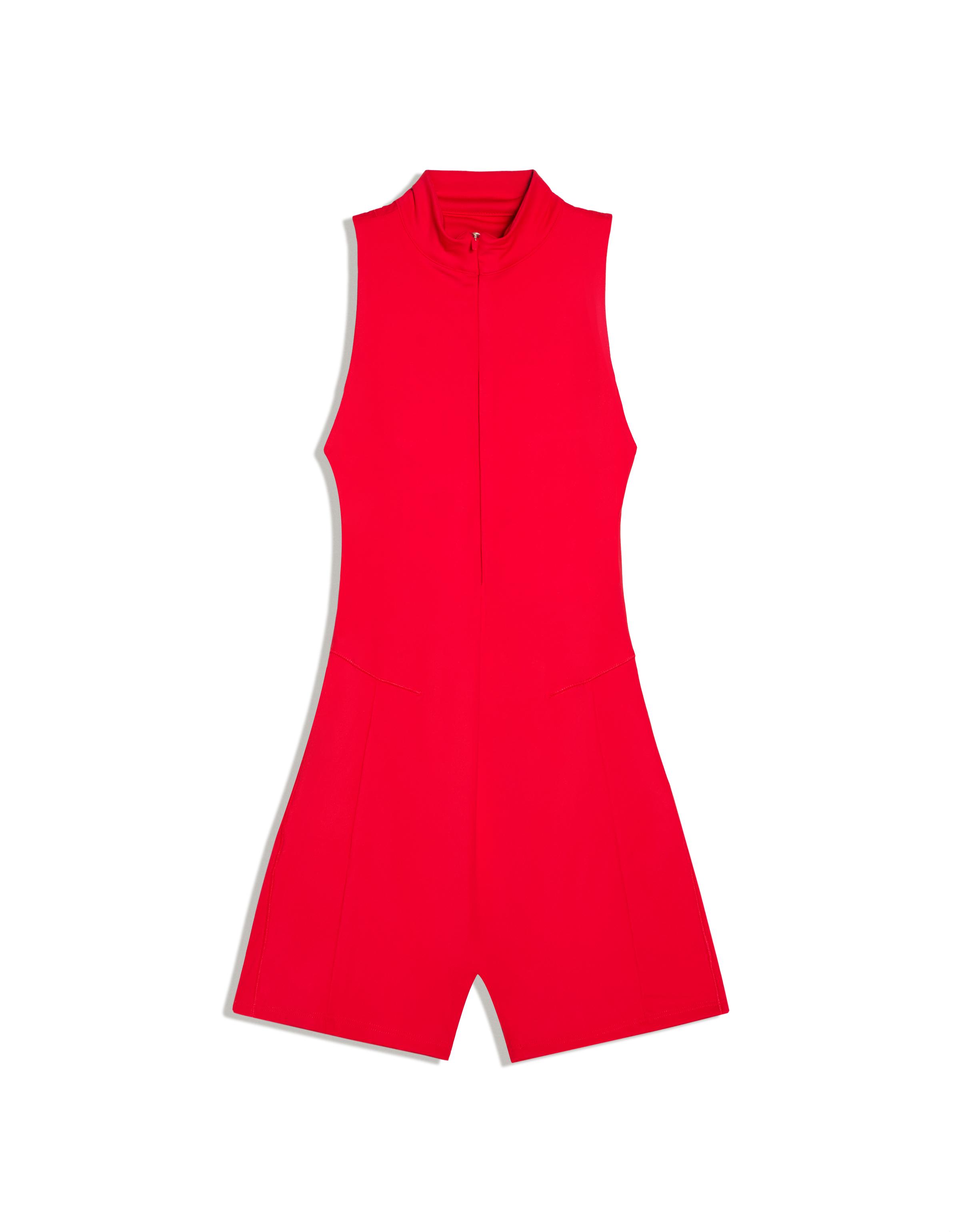 Technical breathable & quick-dry short jumpsuit — Red