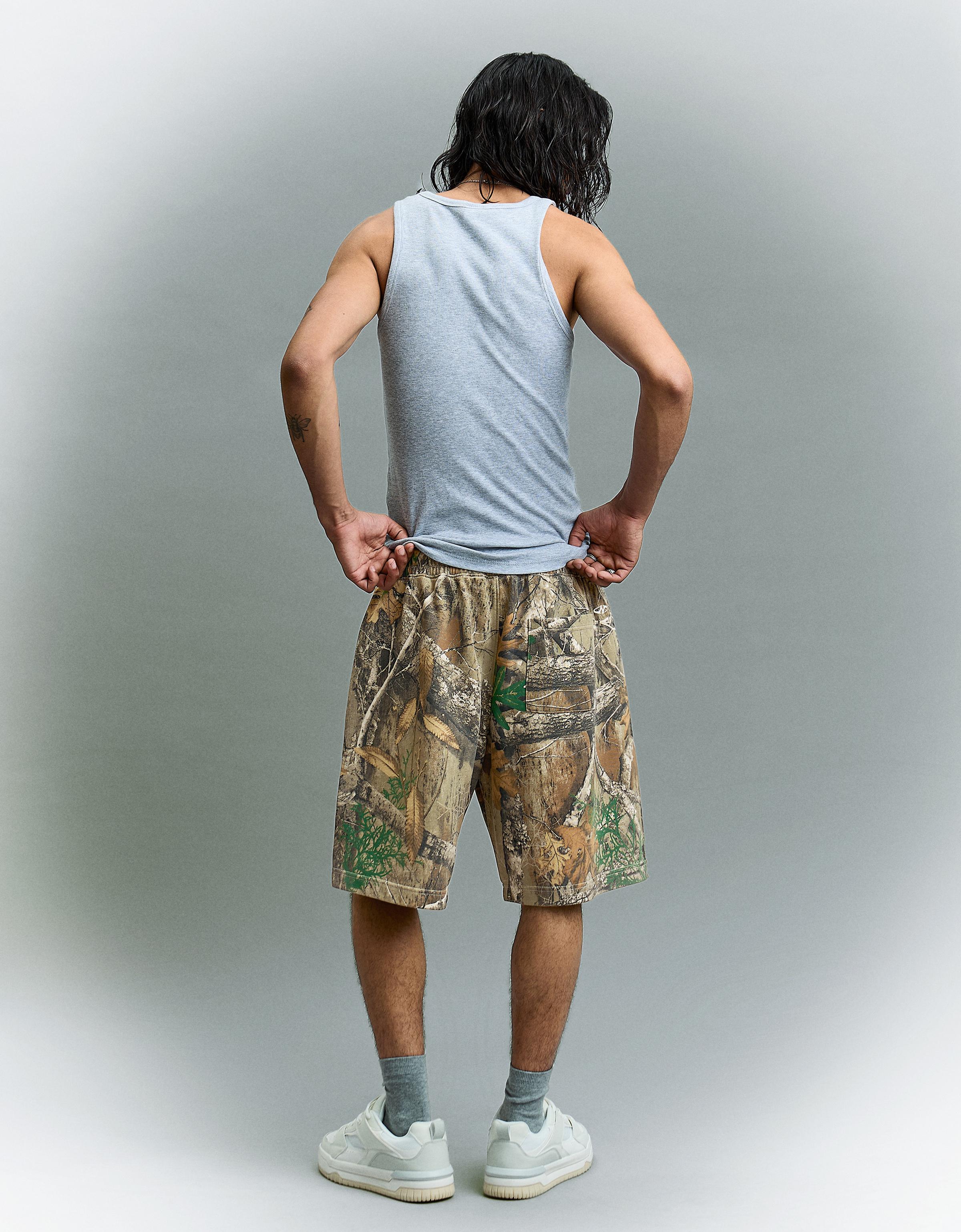 Boxy print Bermuda shorts — Sand