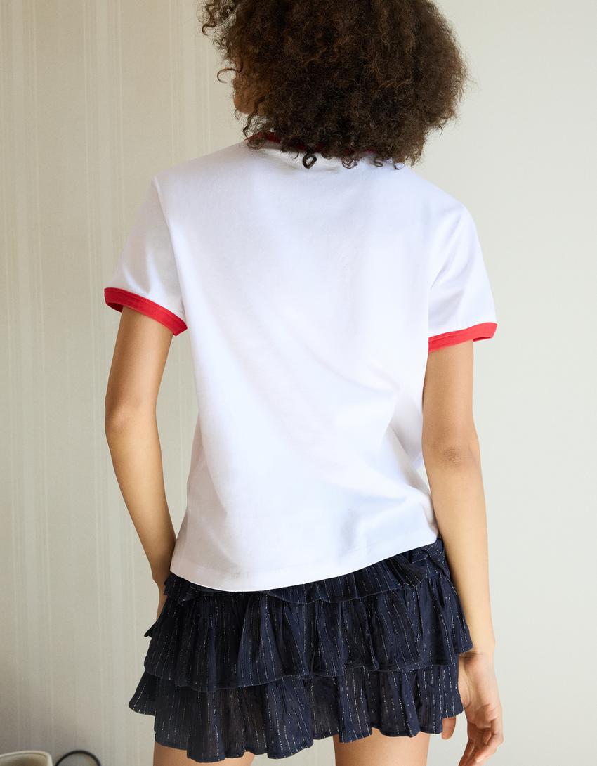 Paul Frank contrast short sleeve T-shirt-Off white