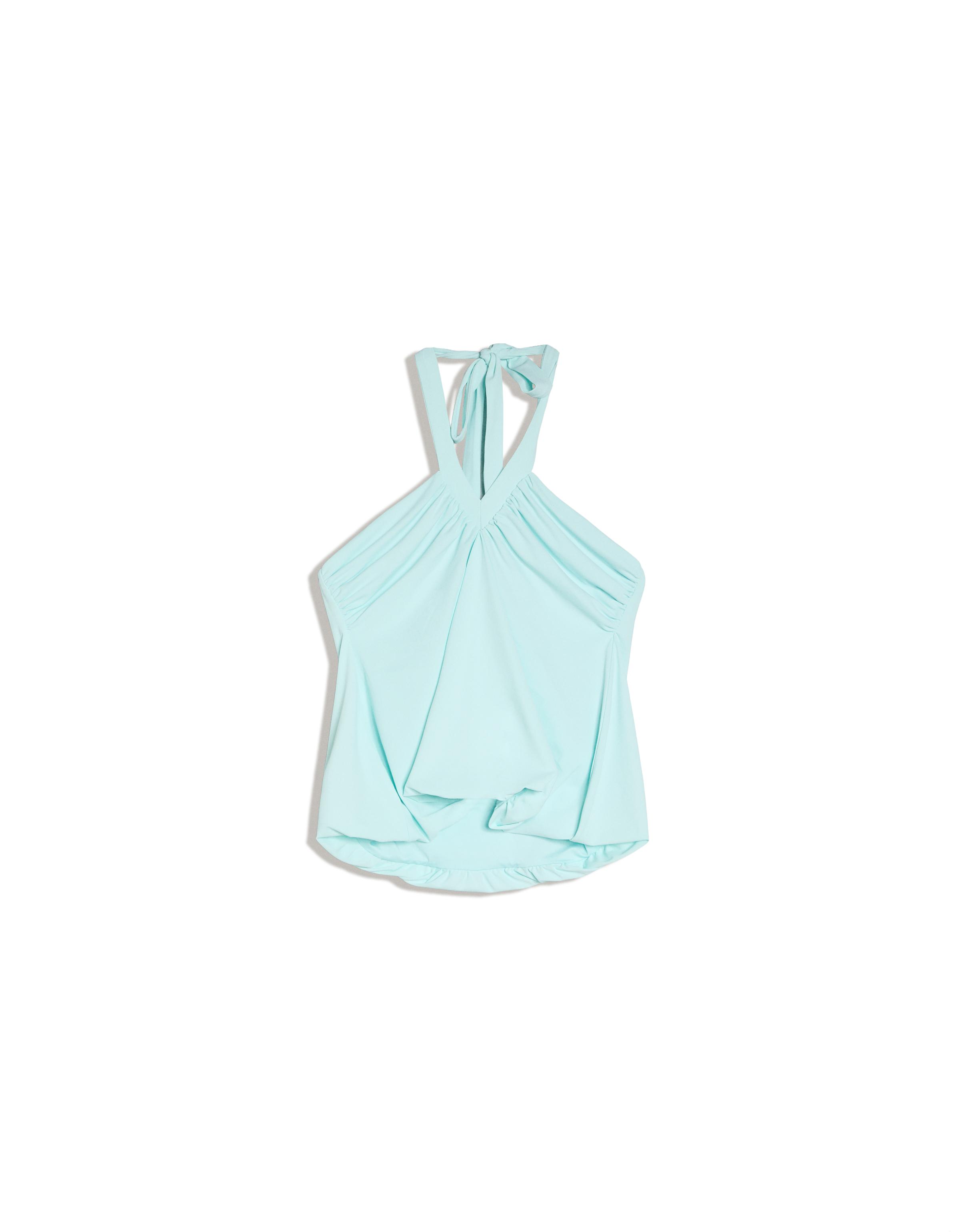 Halter peplum top — Turquoise