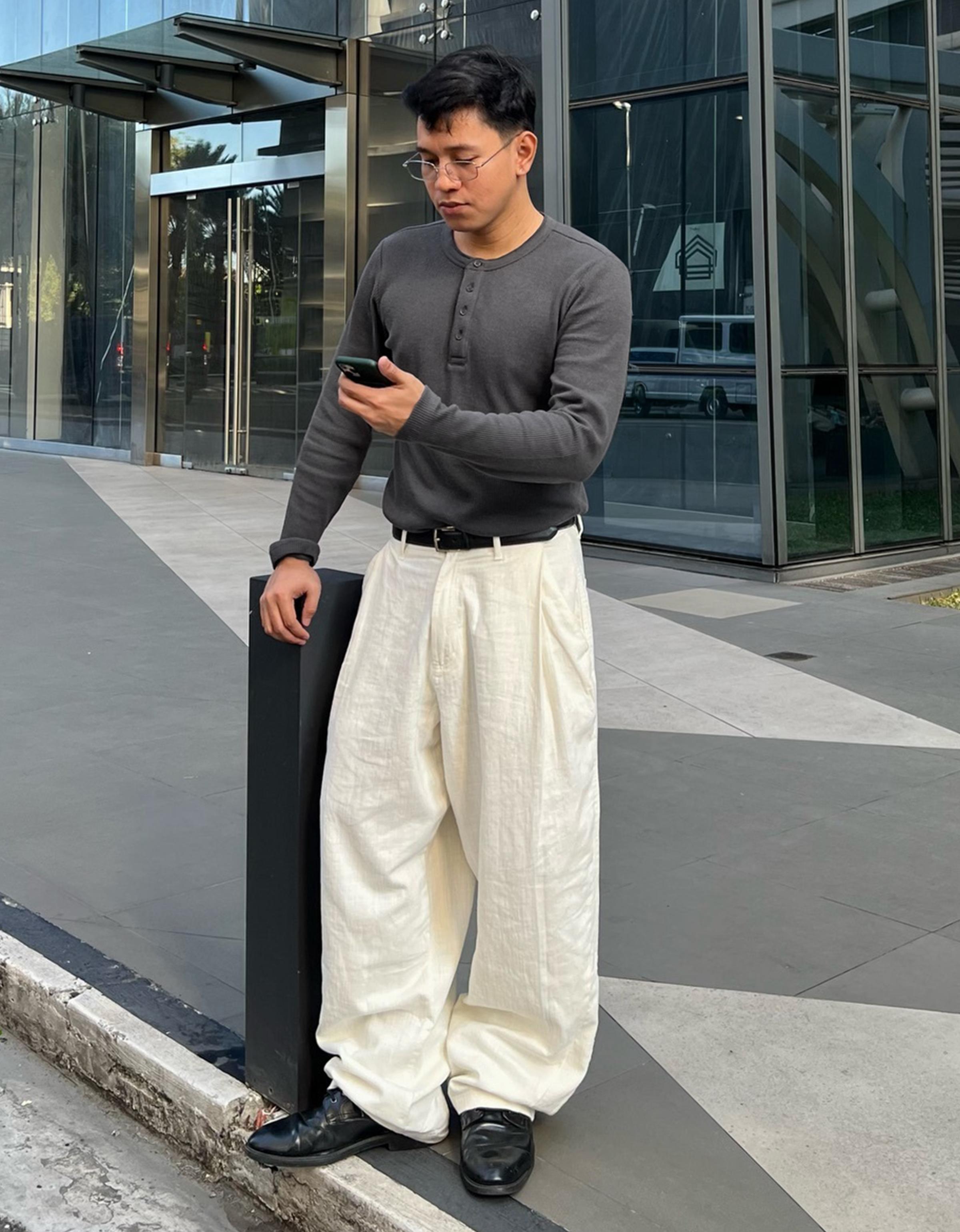 Ketenli super baggy fit pantolon - Görsel 76