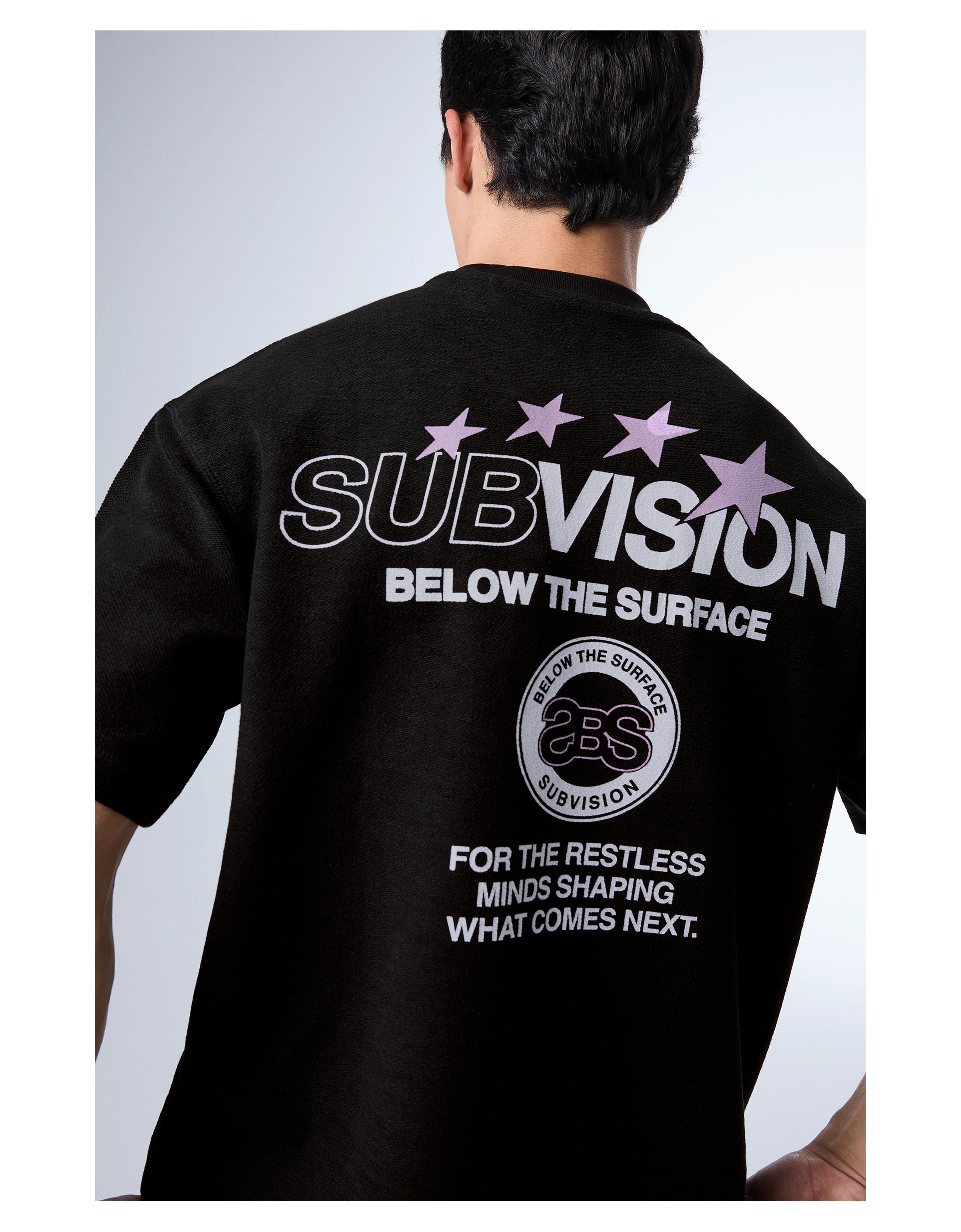 Fleece print T-shirt — Black