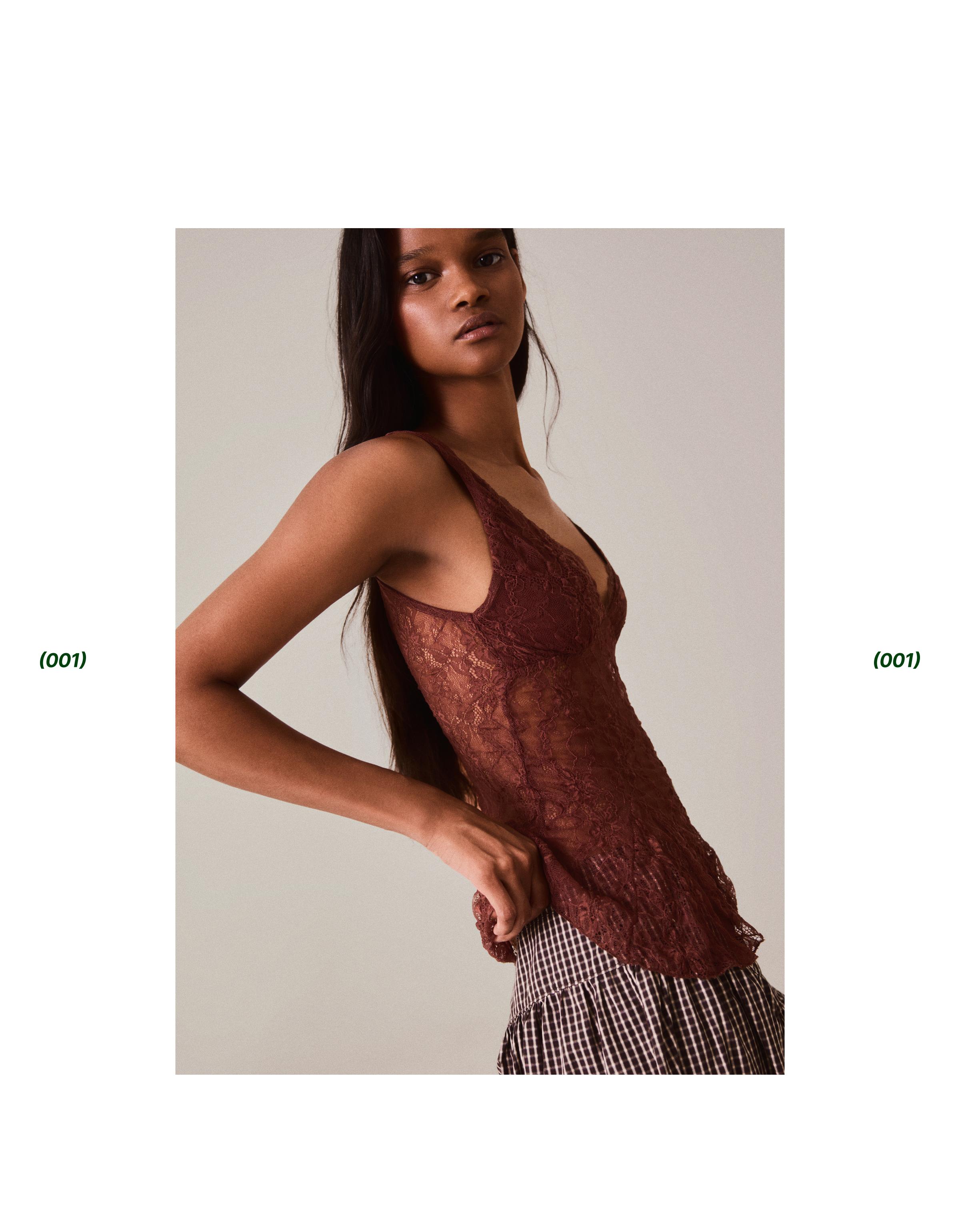 Lace camisole — Brown